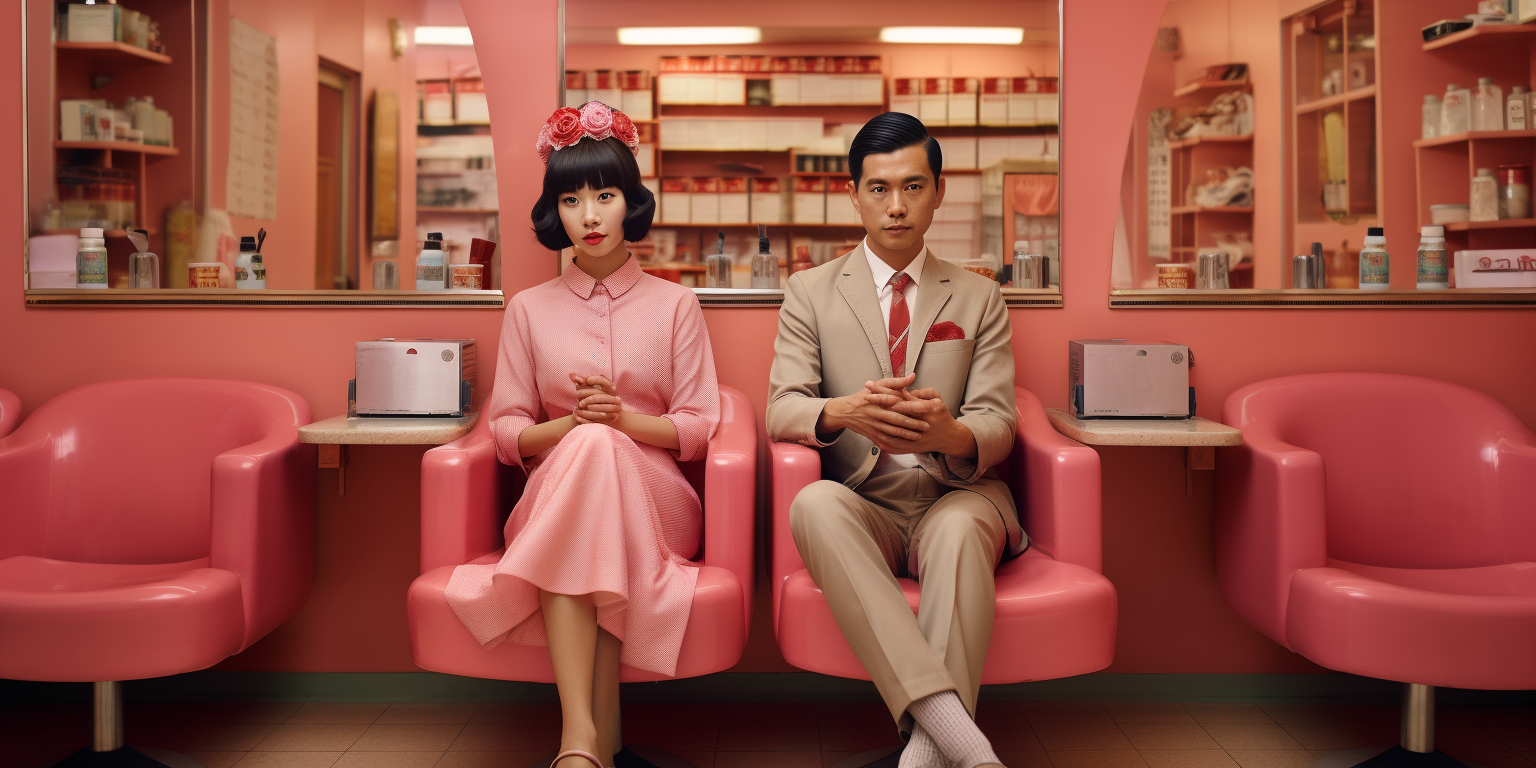 Couple enjoying manicure in Vietnam