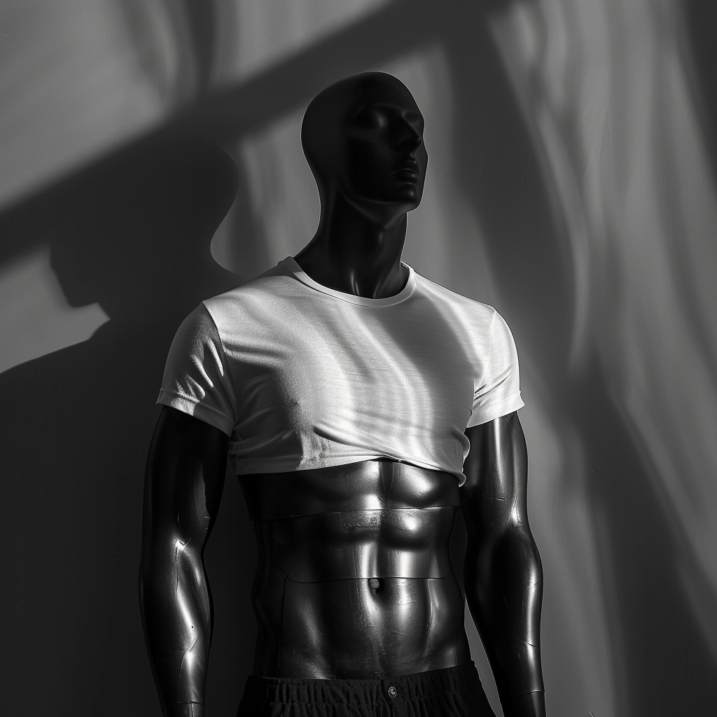 Grey Mannequin White T-Shirt Studio