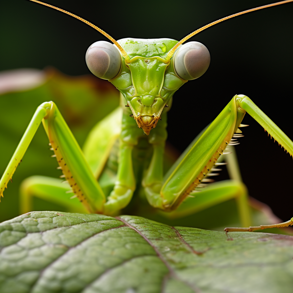 Detailed Mantis on Leaf