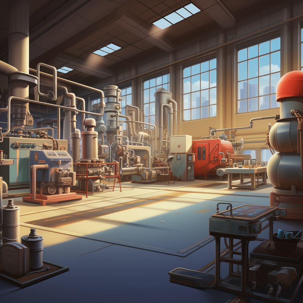 Modern manufacturing facility interior