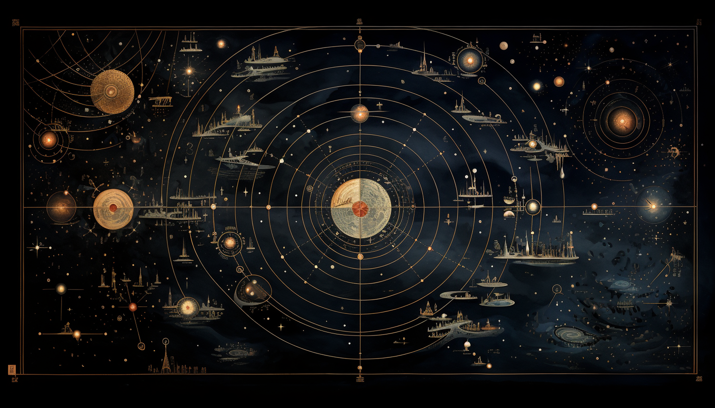 Astronomical map showing the stars.