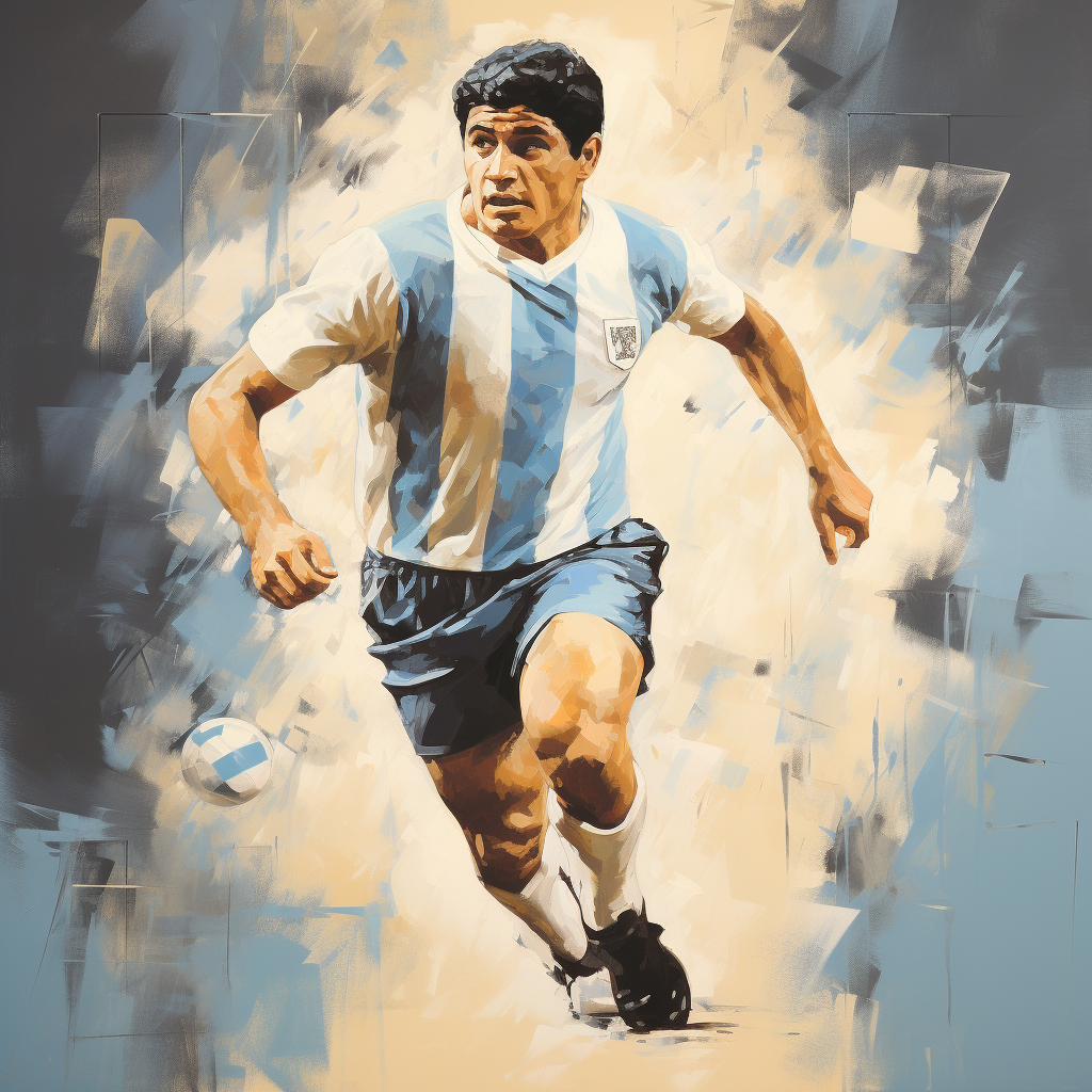 Maradona in Retro Soccer Poster