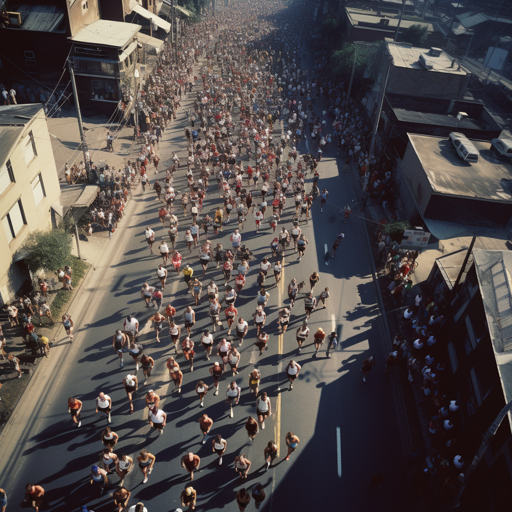 Runners in the Last Mile of Marathon