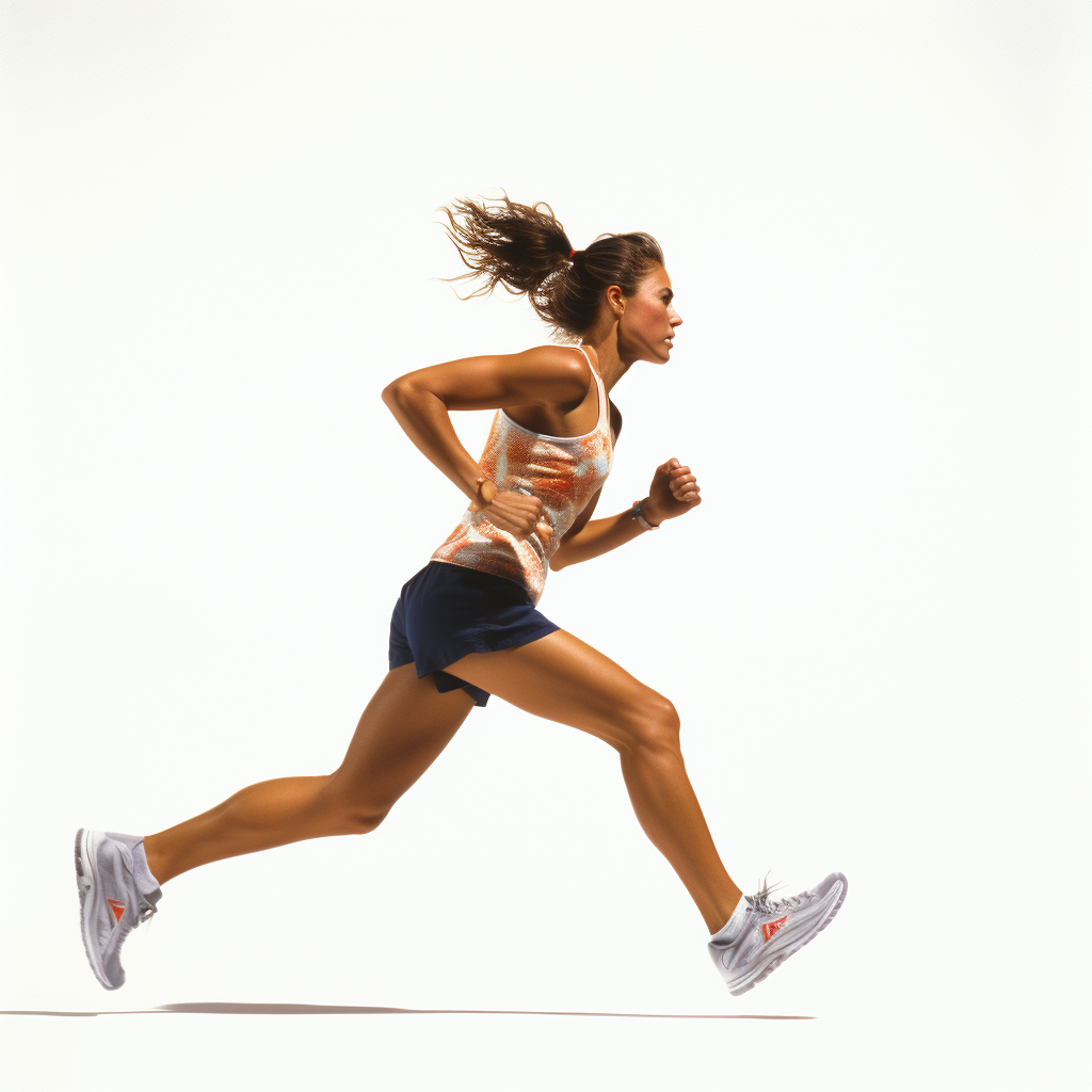 Marathon runner on white background