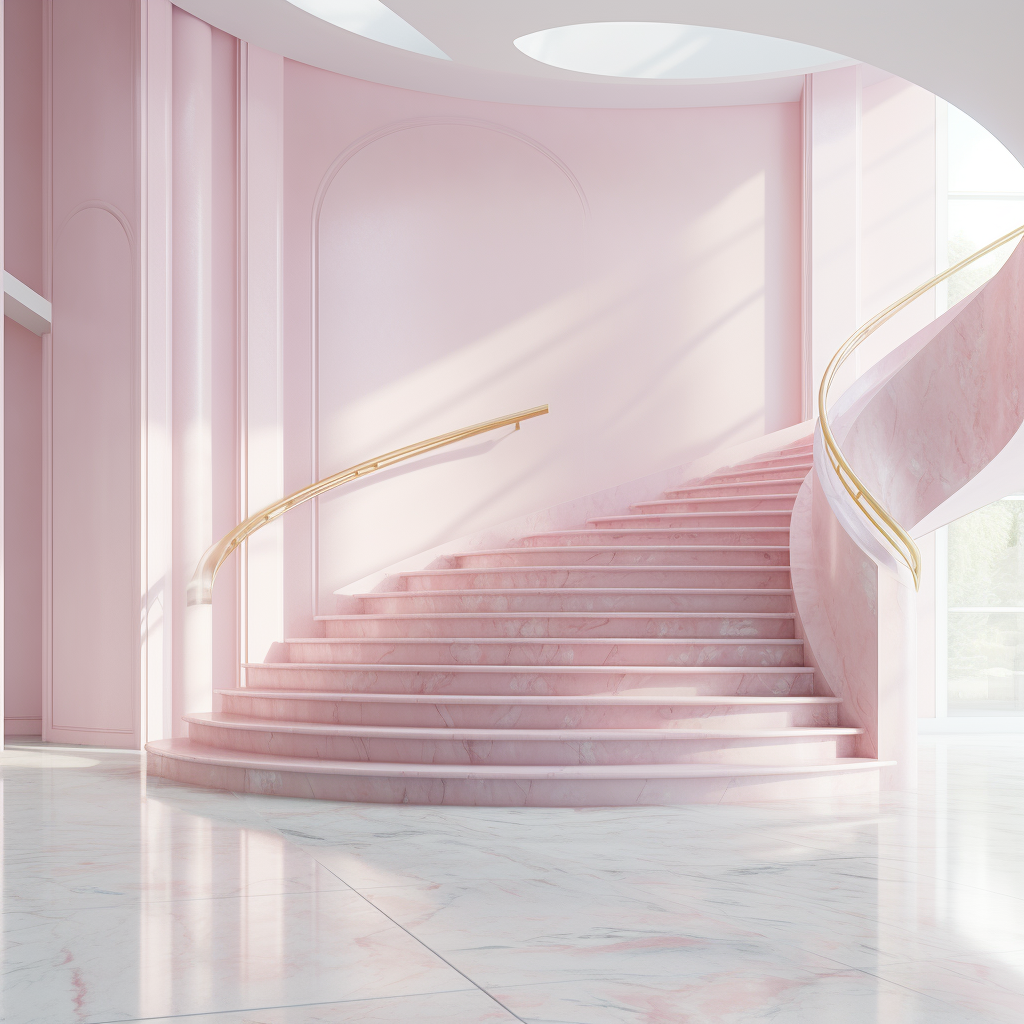 Beautiful marble stairs in soft pink