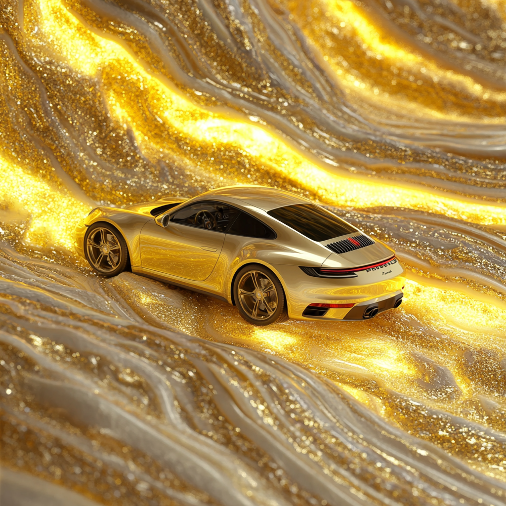 Closeup Marble Wallpaper Shiny Porsche 911