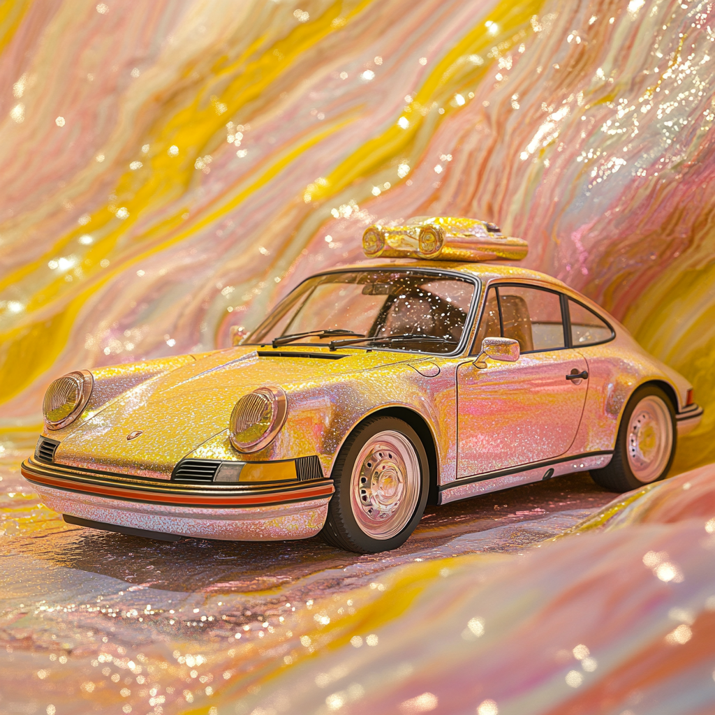 Shiny Porsche on Marble Wallpaper