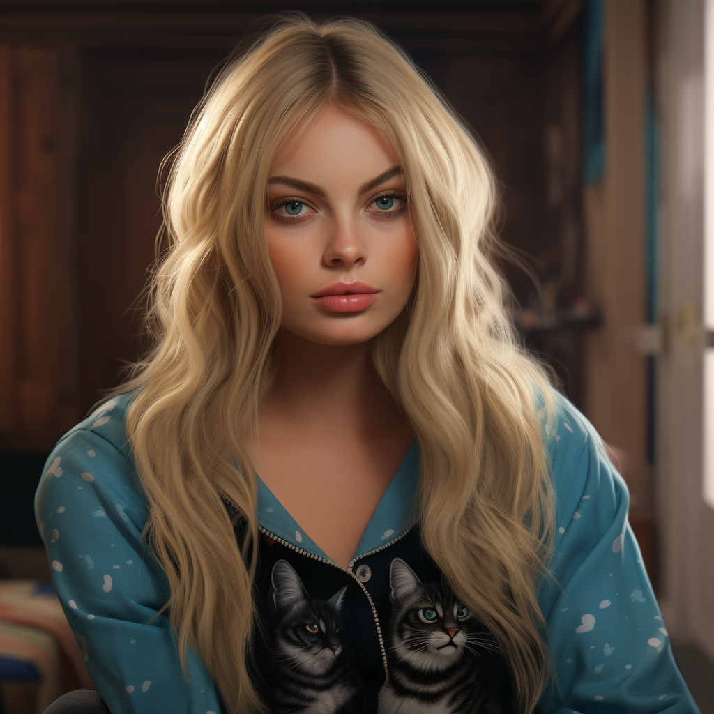 Margot Robbie in cute cat ears