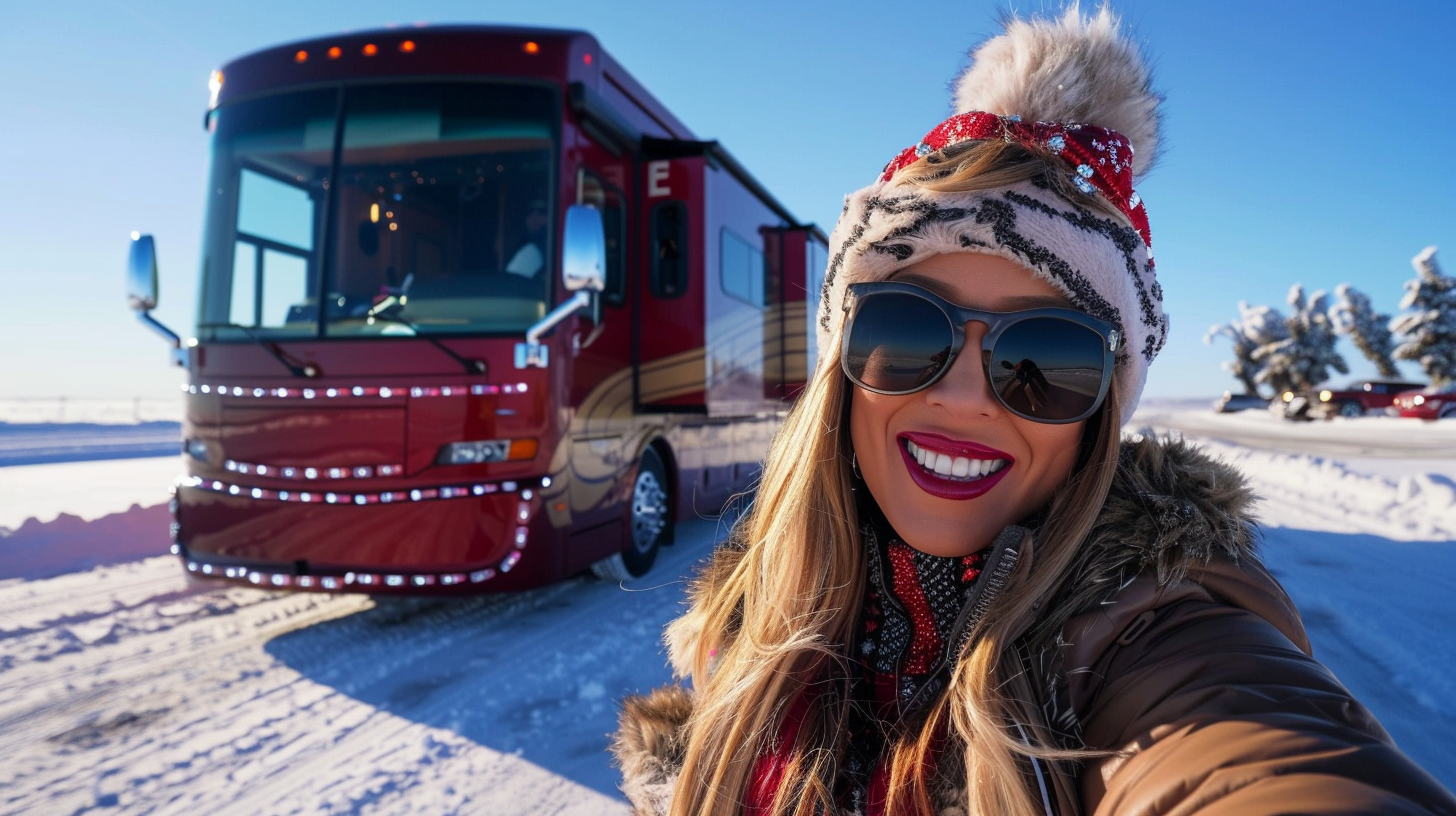 Mariah Carey Christmas Motorhome Selfie