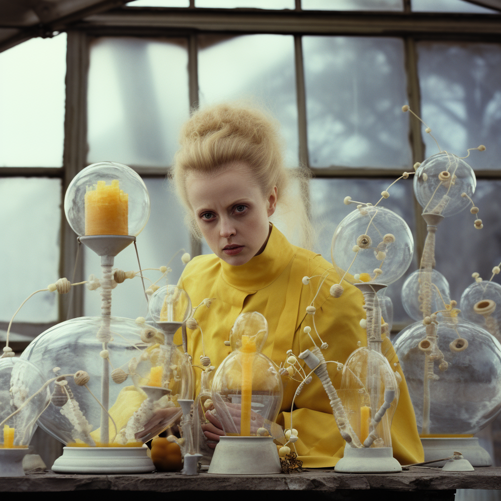 Marie Curie in High Concept Editorial Photo