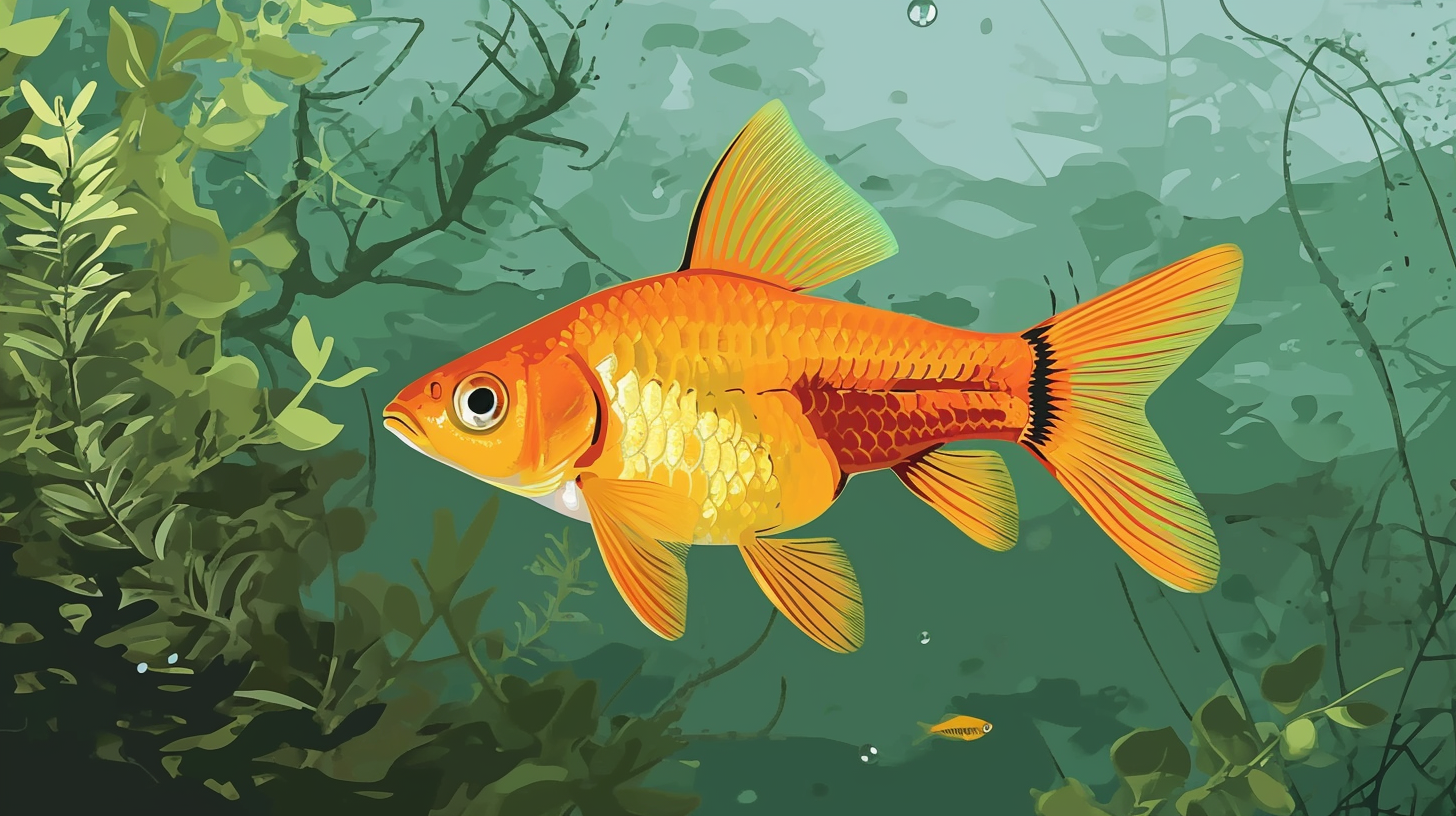 Colorful Marigold Platy Tropical Fish Illustration