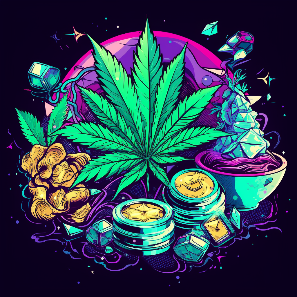 Marijuana plant counting money image