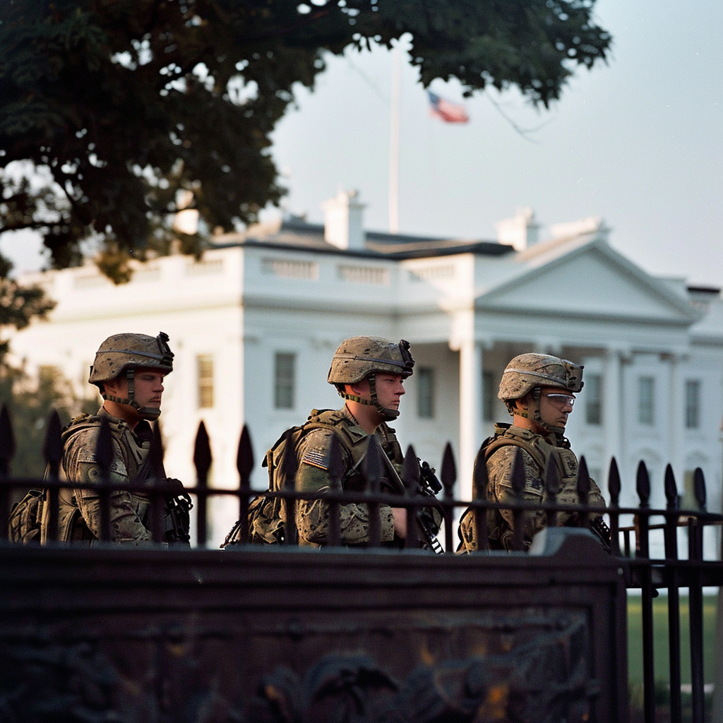 U.S. Marines guarding the White House