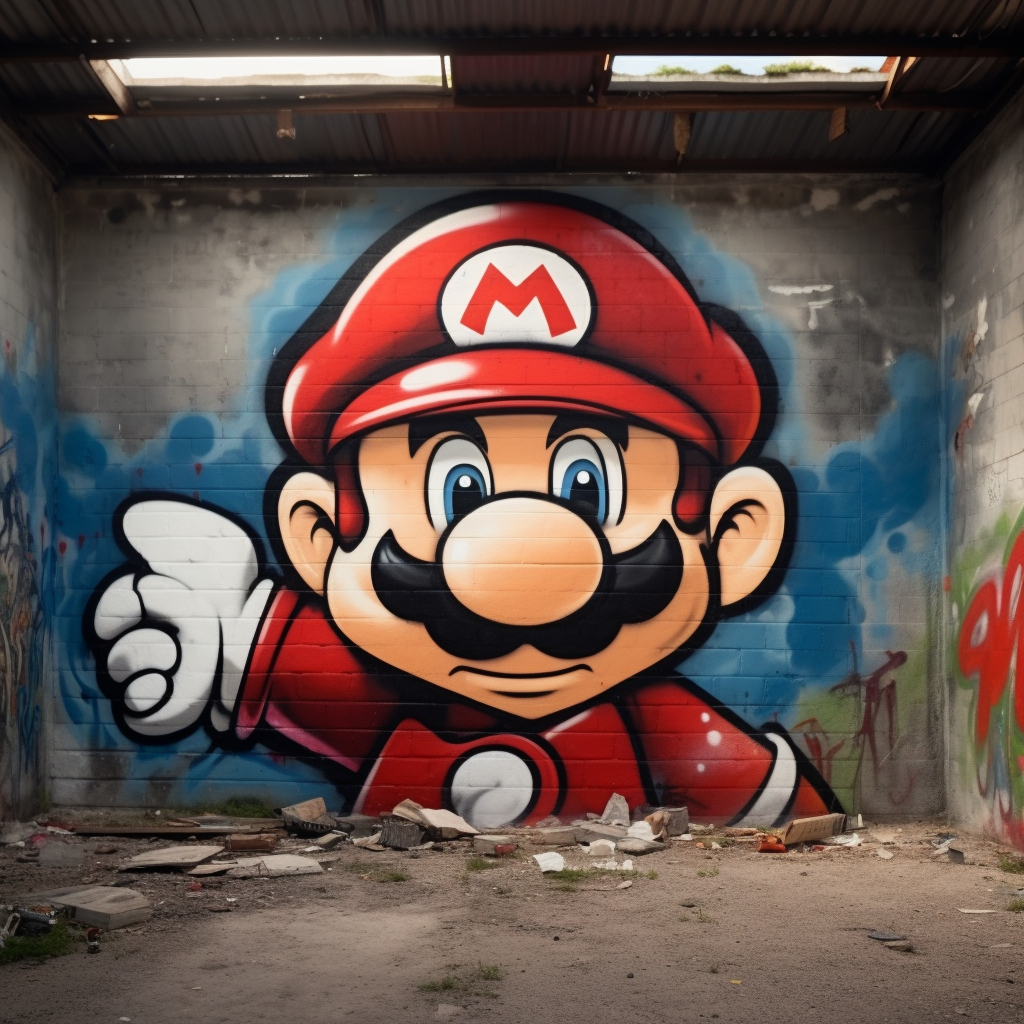 Graffiti art with 'Mario' name