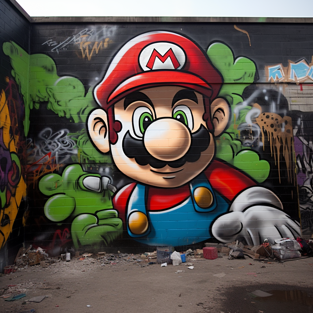 Mario name graffiti design