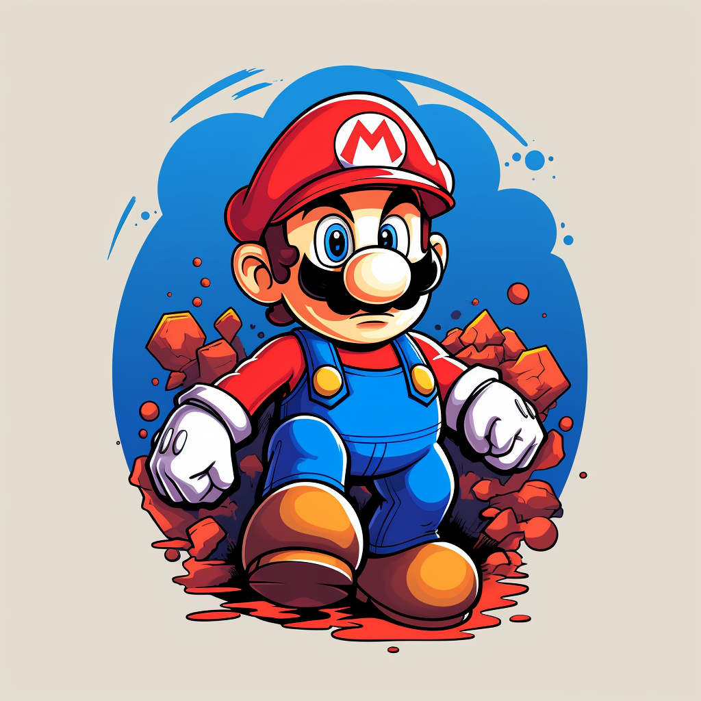 Super Mario in Sonic T-Shirt