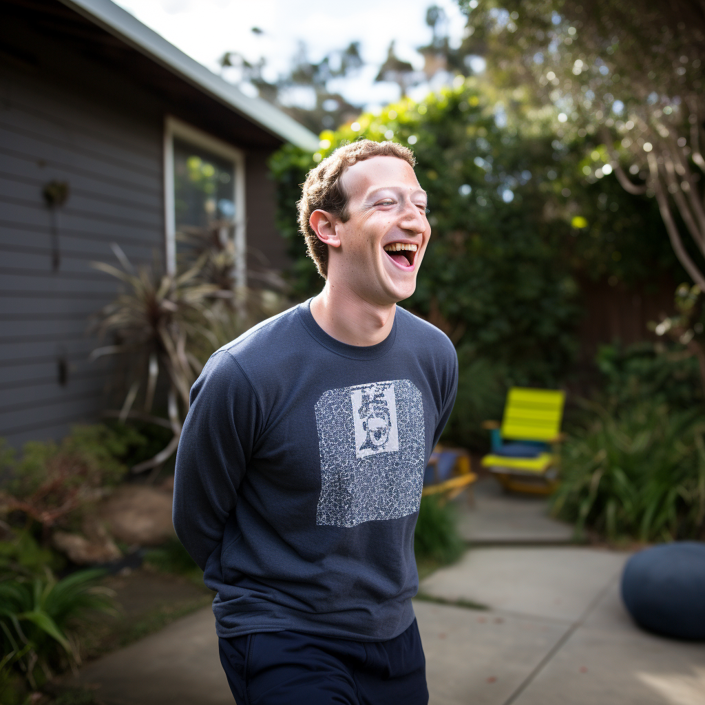 Mark Zuckerberg laughing with confused expression