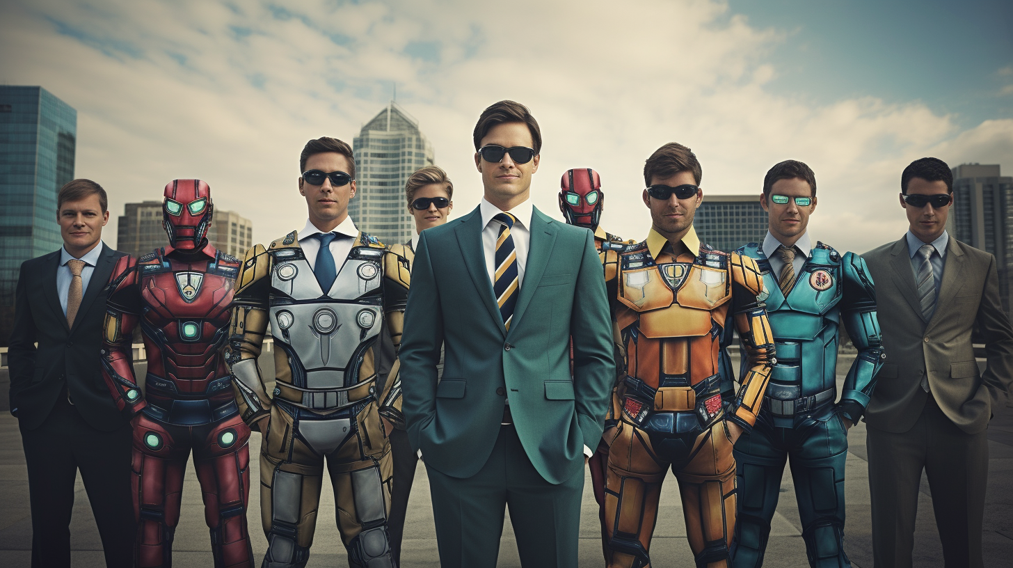 Marketing Automation Heroes in Comic-inspired Suits