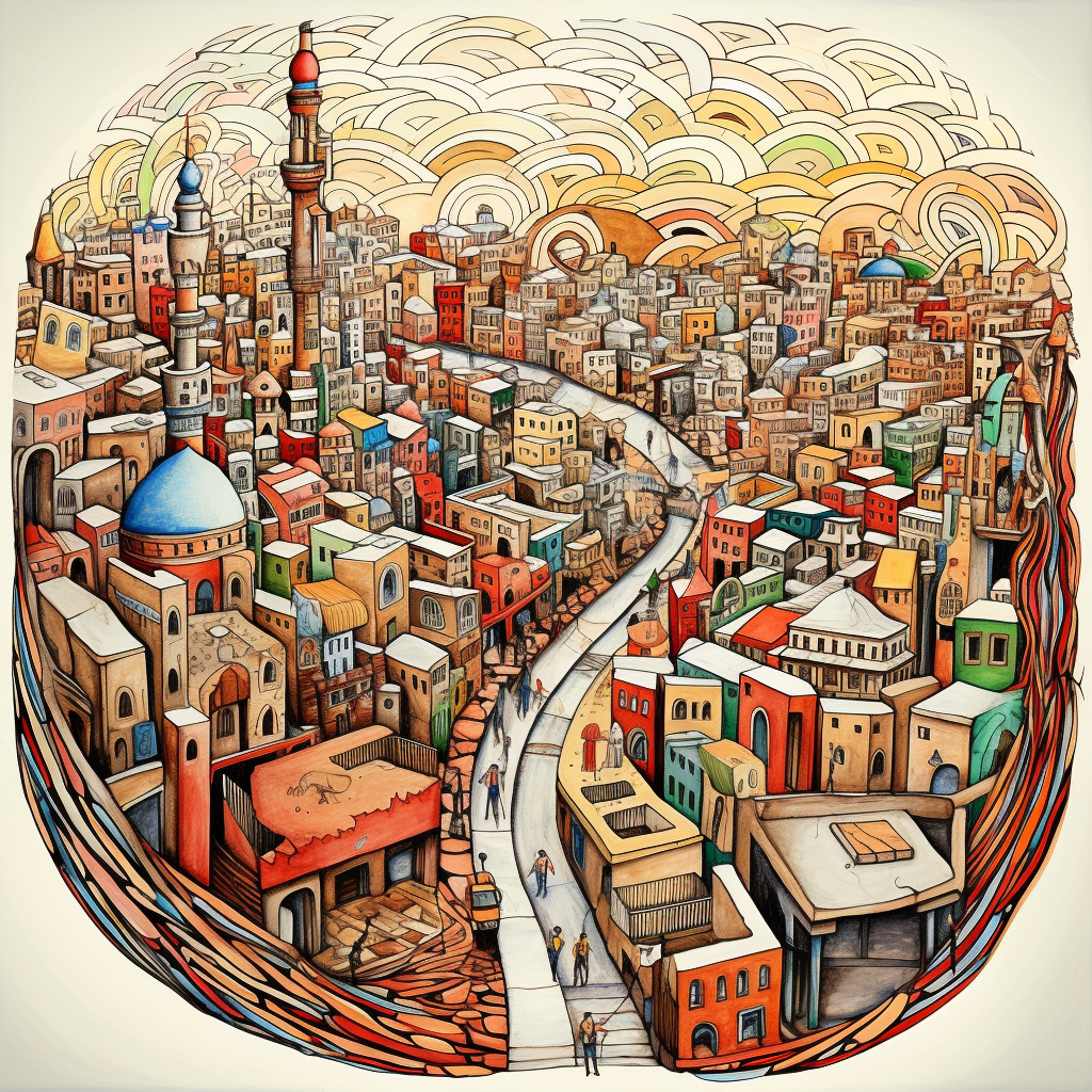 Artistic fusion of Marrakech and Jerusalem