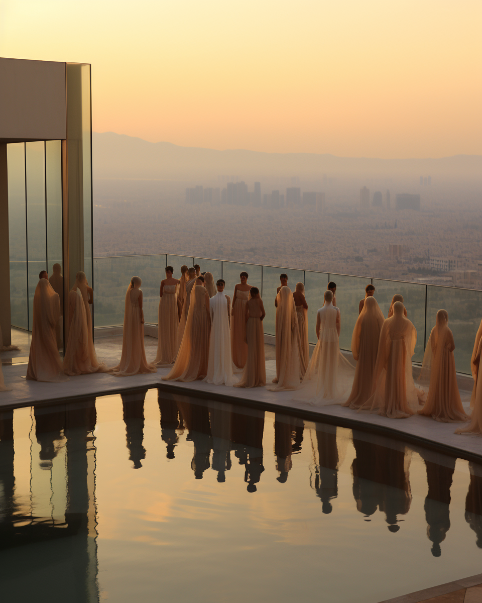 Fashion show in Marrakech skyscraper