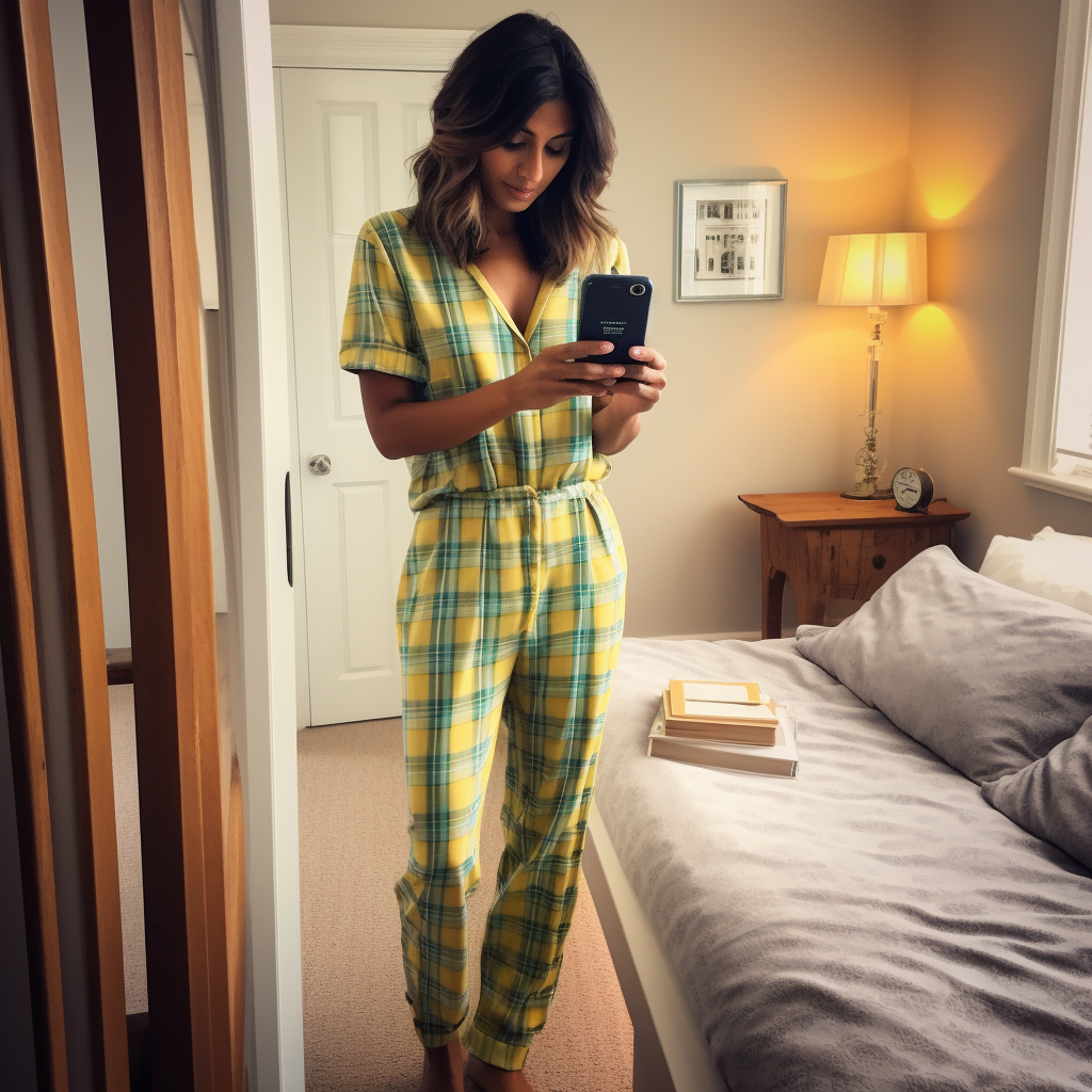 Married Woman Summer Pyjamas Pose