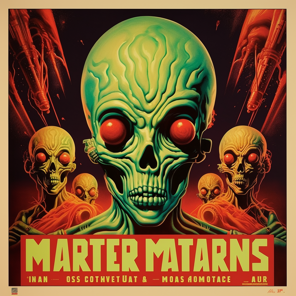 Martians from Mars Attacks movie poster