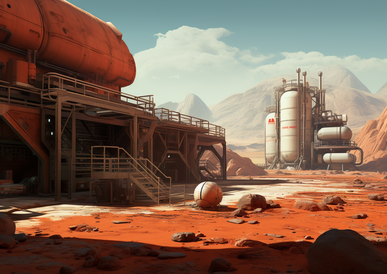 RPG location portrait of a Mars research laboratory