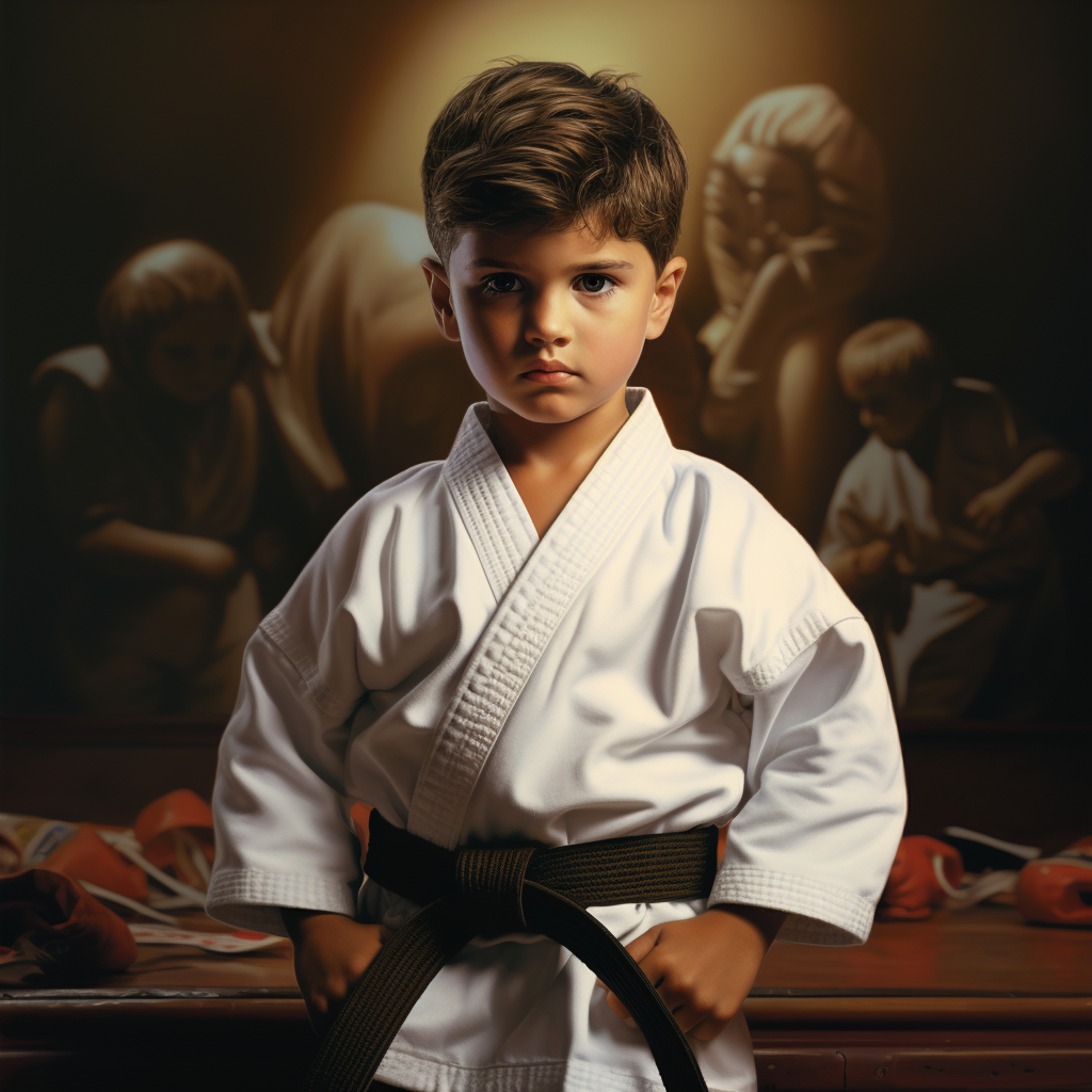 Calm and Confident Child Mastering Martial Arts