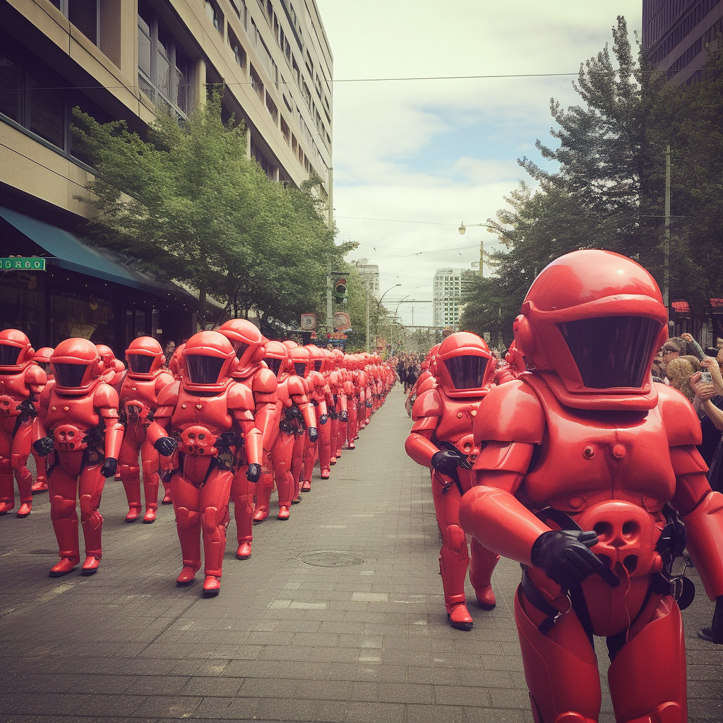 Martian army marching in Seattle