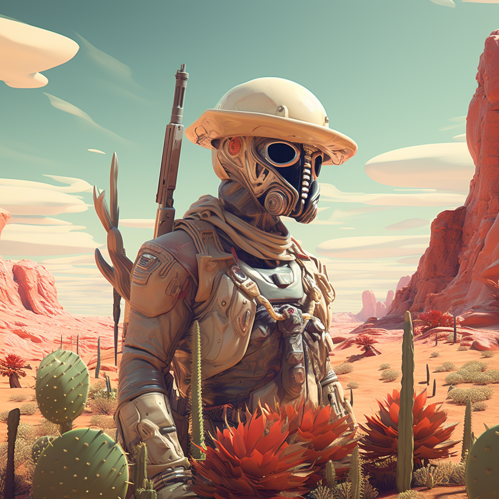 MidJourney Prompt - Martian Cowboy image