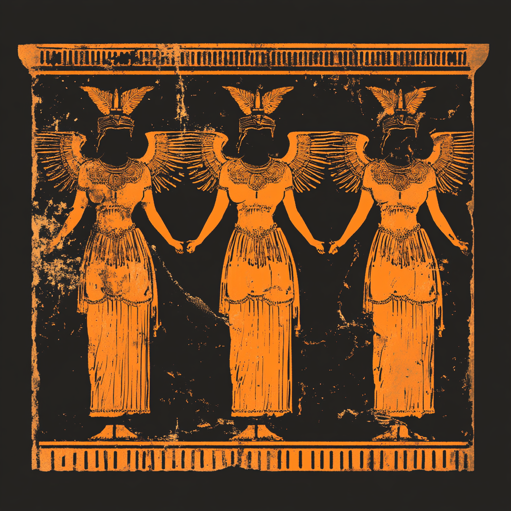 Martian flag with Greek Furies