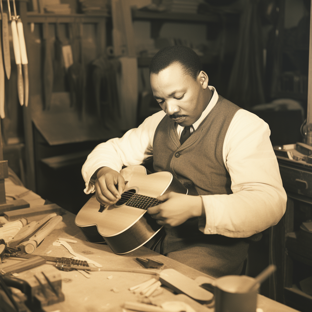 Martin Luther King working as luthier