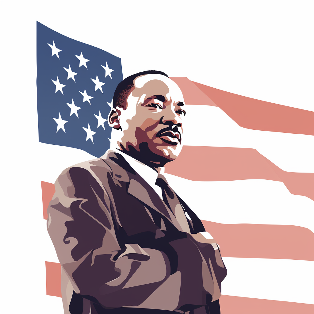 Martin Luther King with USA Flag: Symbol of Unity