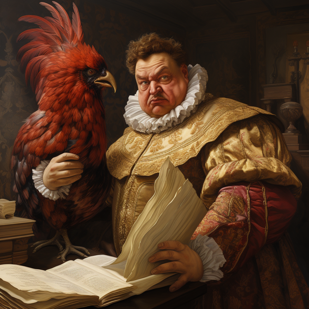 Portrait of Martin Rooster with 95 Thesis