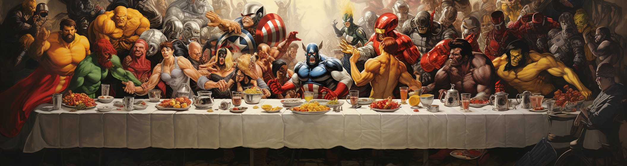 Waldo hiding in Marvel Comics Supper