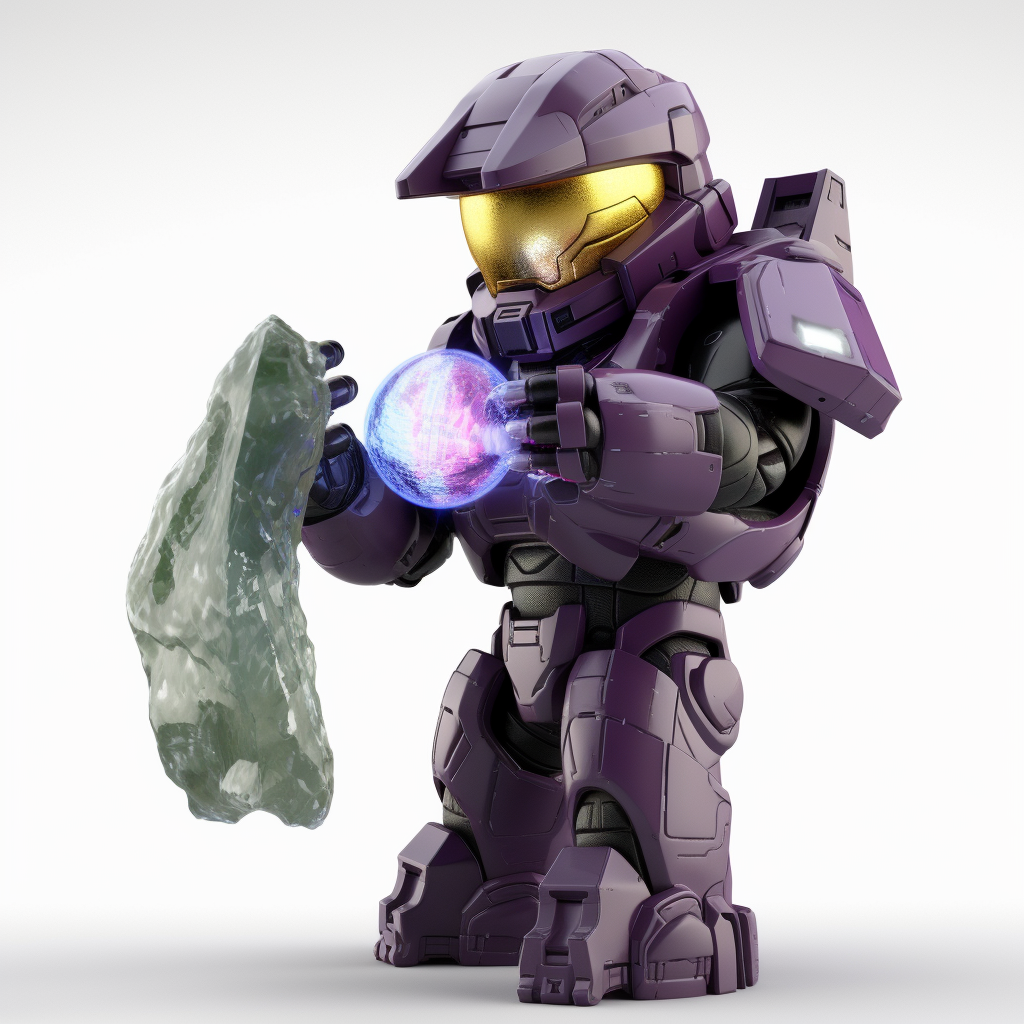 Master Chief with Needler gaming weapon