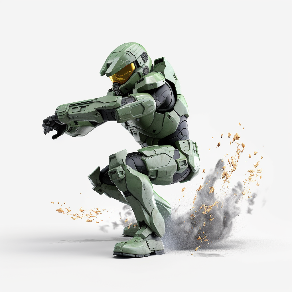 Master Chief 3D Battle Pose Image