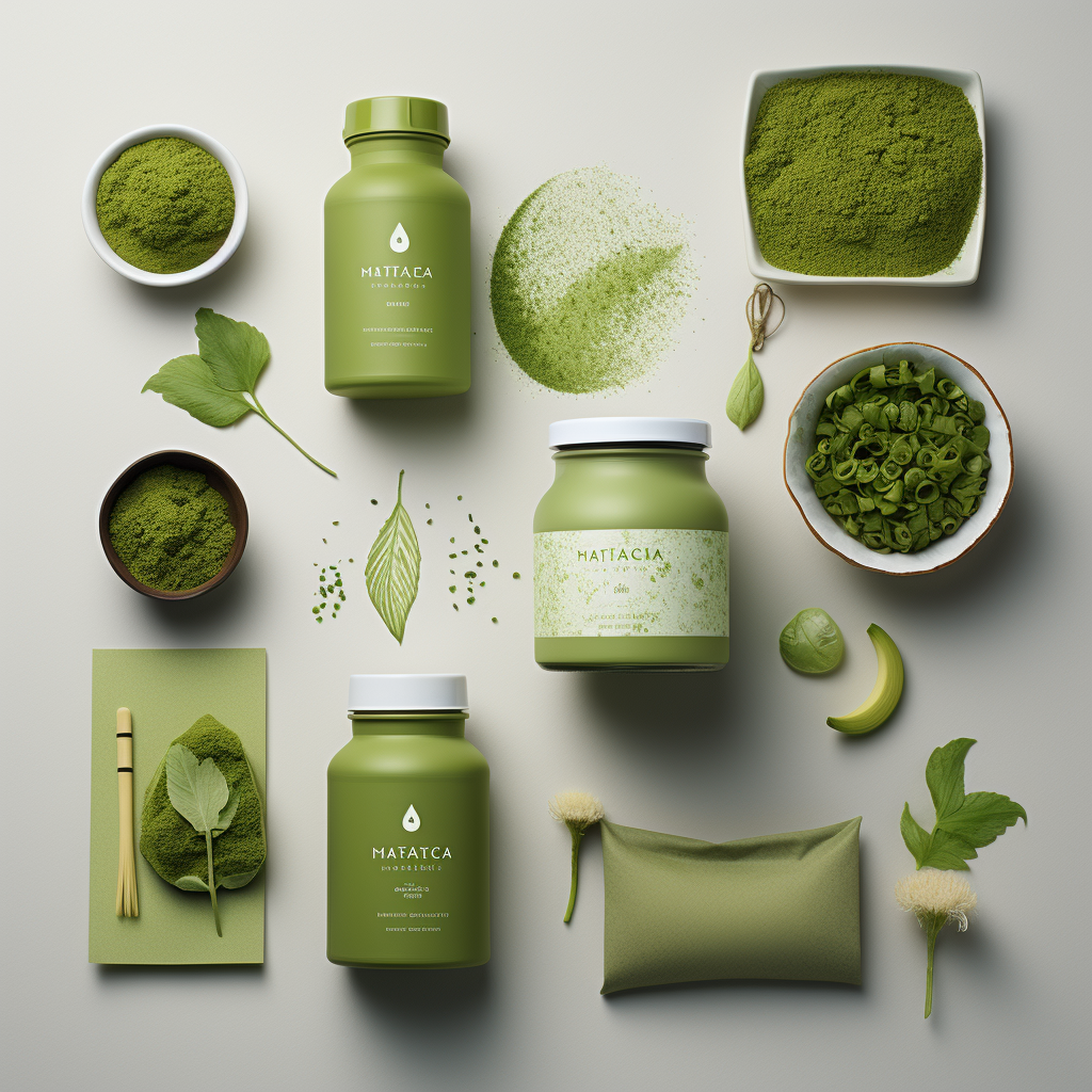 Matcha branding concept with green and pastel colors