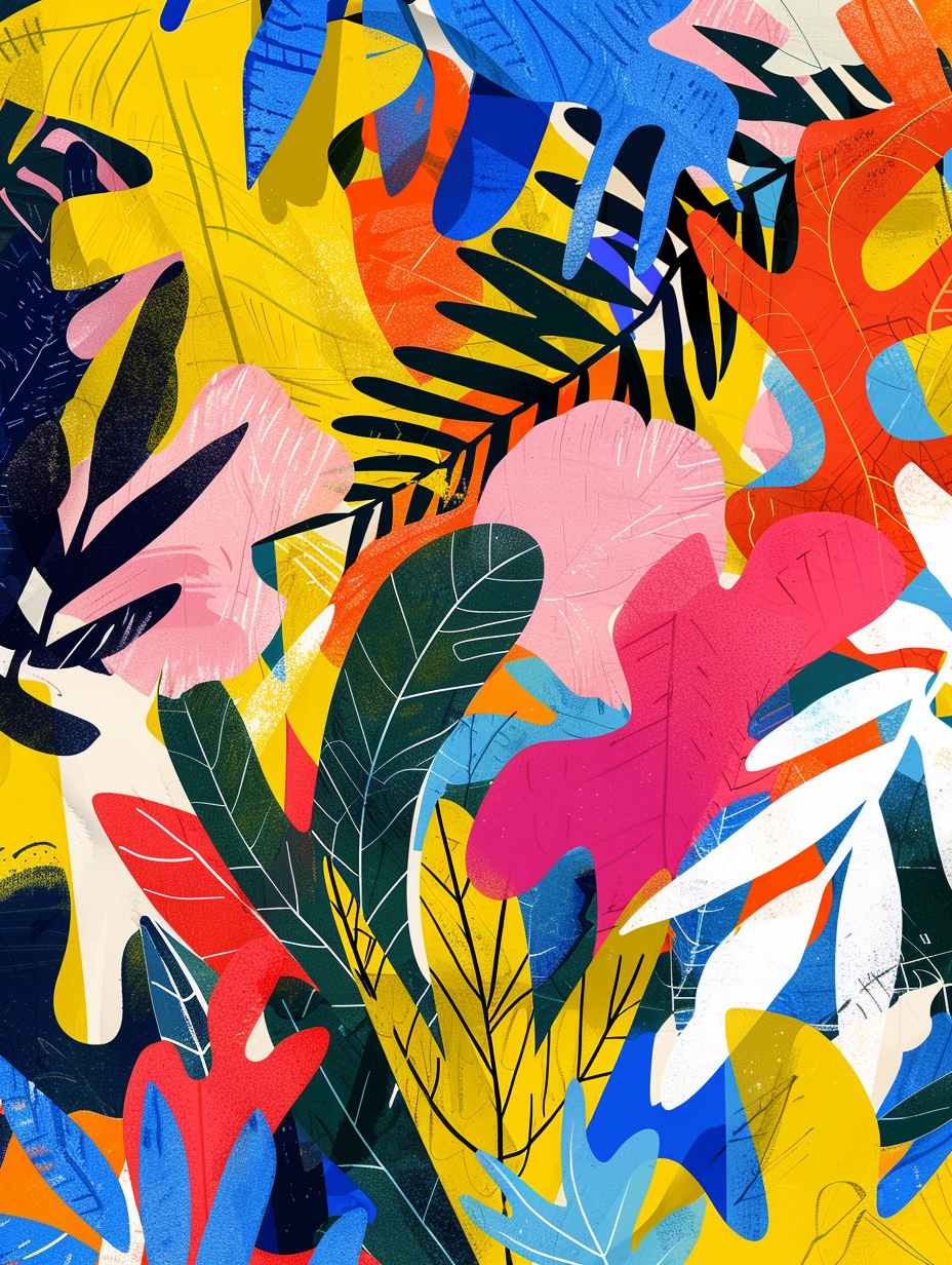 Bright Matisse-inspired digital art