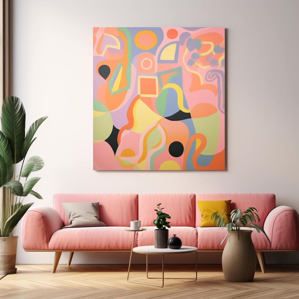 Matisse Style Abstract Shamanic Psychedelic Pastel Art