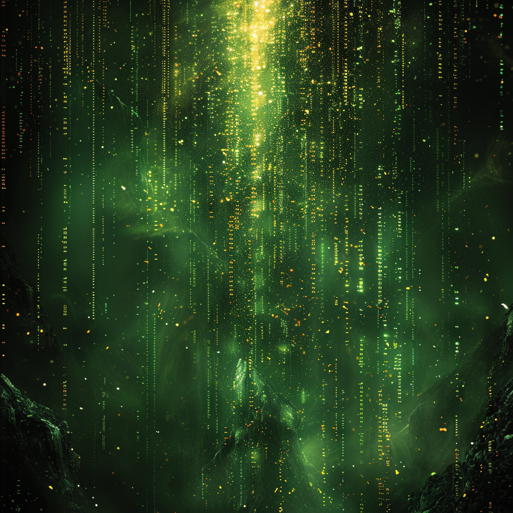 Matrix Green Text Black Background