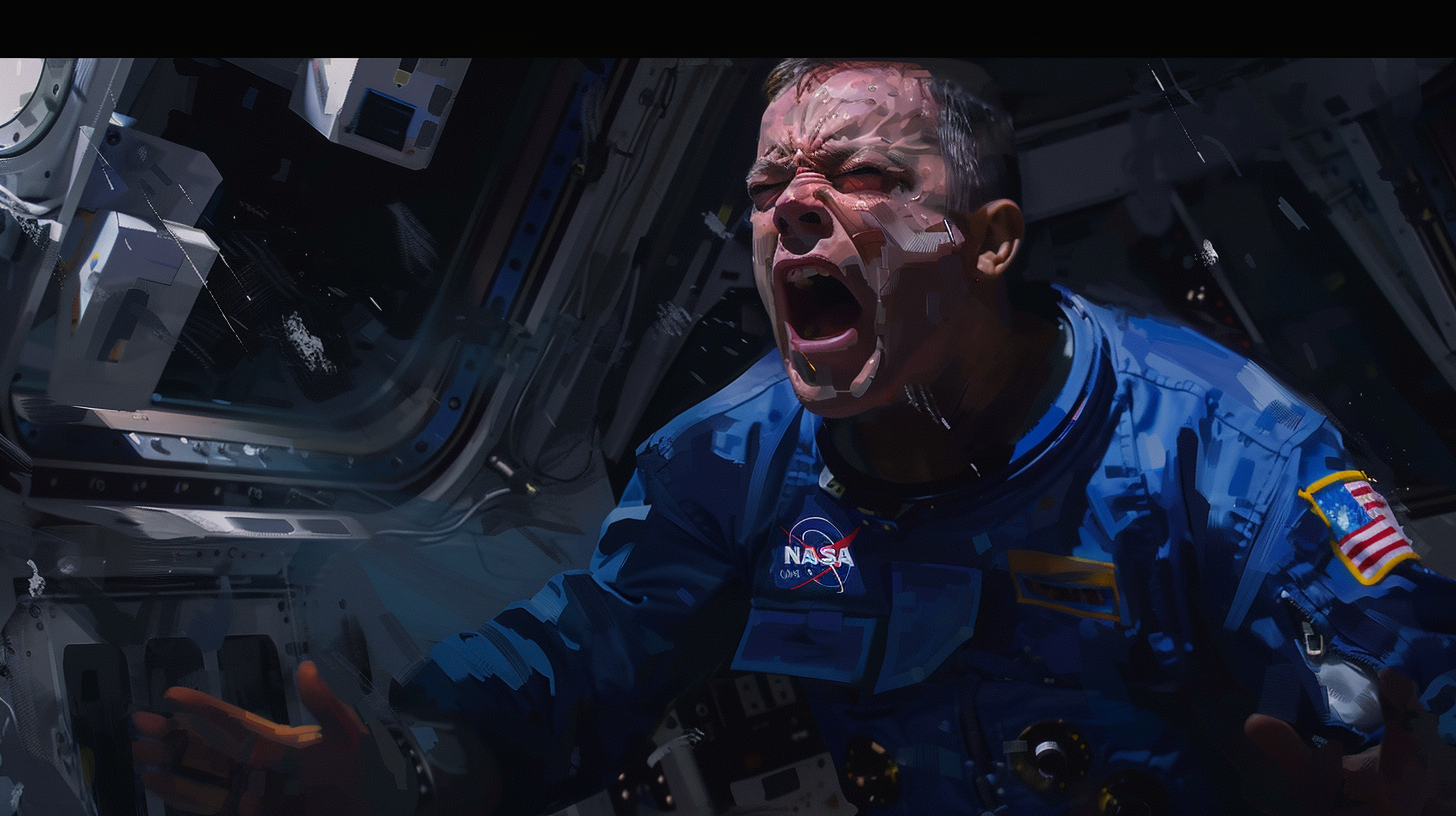 Matt Damon in Blue NASA Jumpsuit