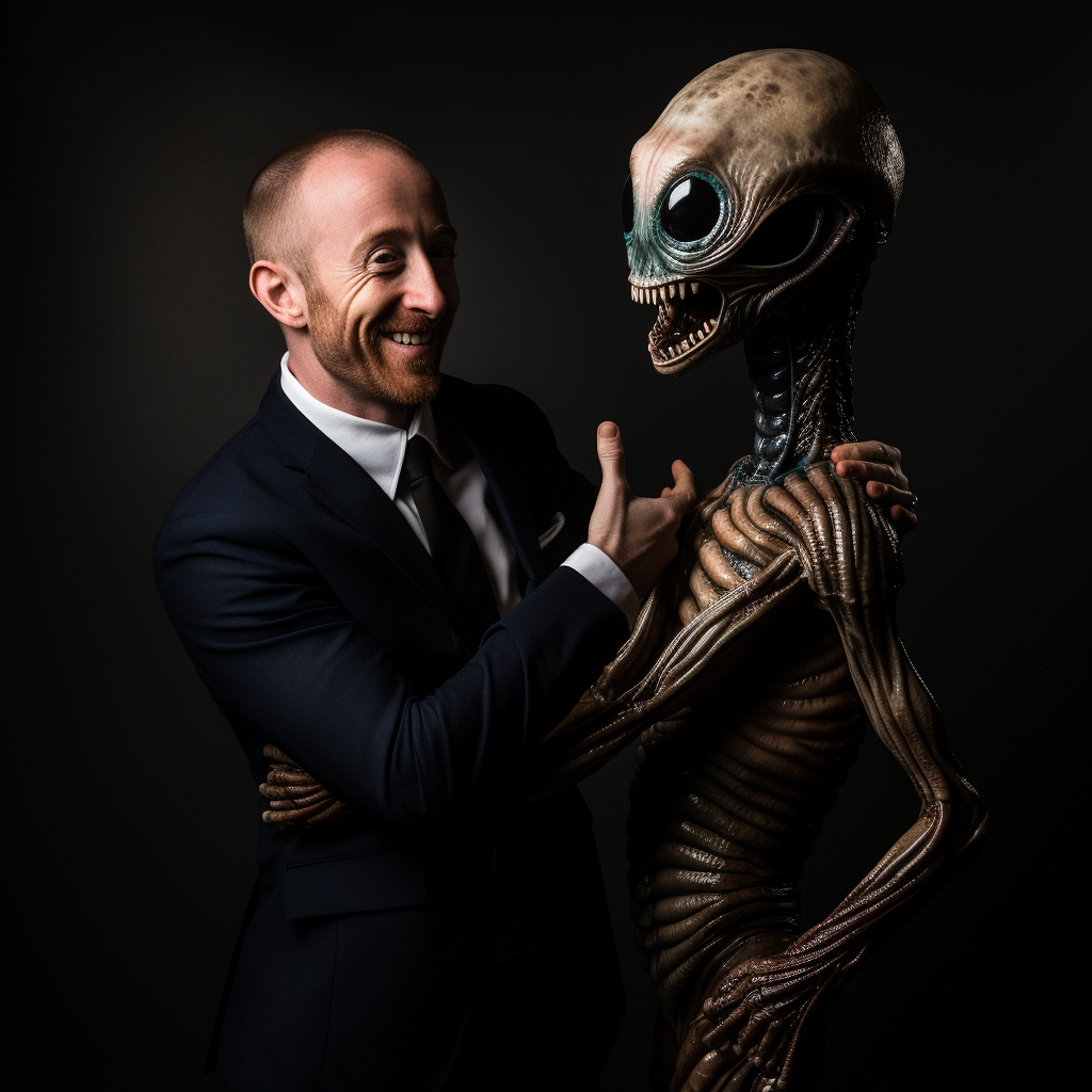 Matt Walsh dancing with an alien