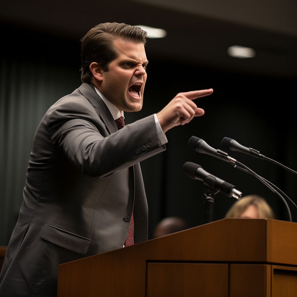 Matt Gaetz passionately expressing his opinion