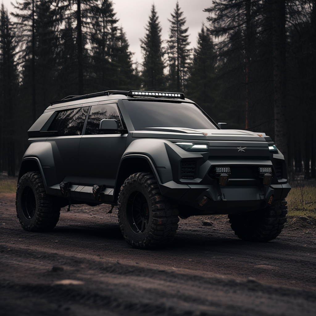 Sleek matte gray SUV concept