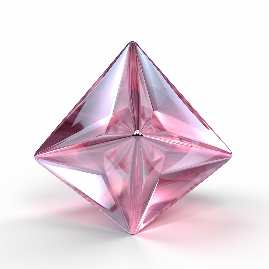 Mauve shaded transparent octahedron in 3D