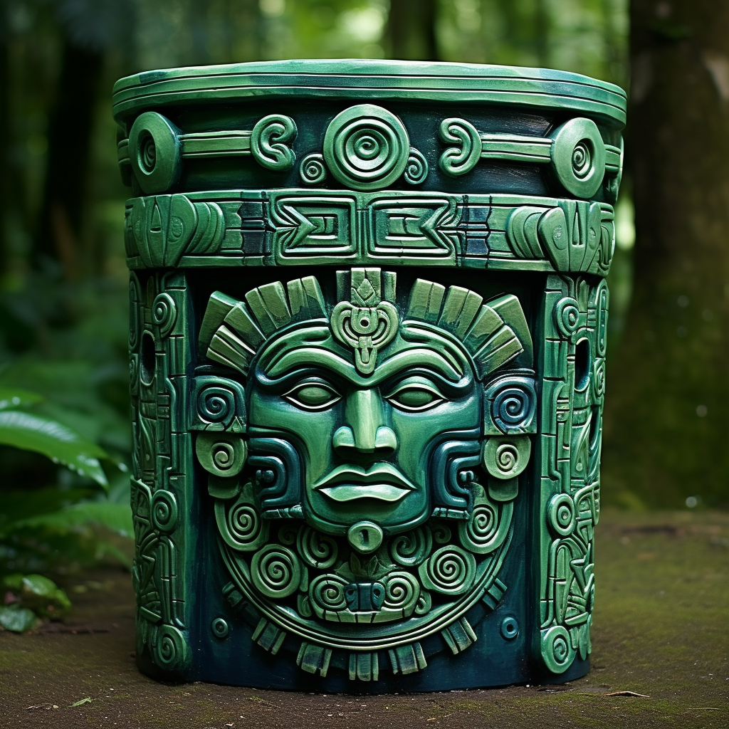 Mayan god inspired wall rainwater container