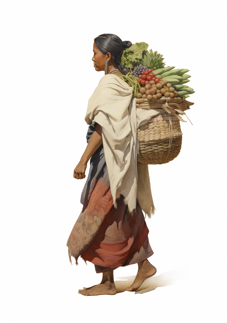 Mayan woman carrying produce to market