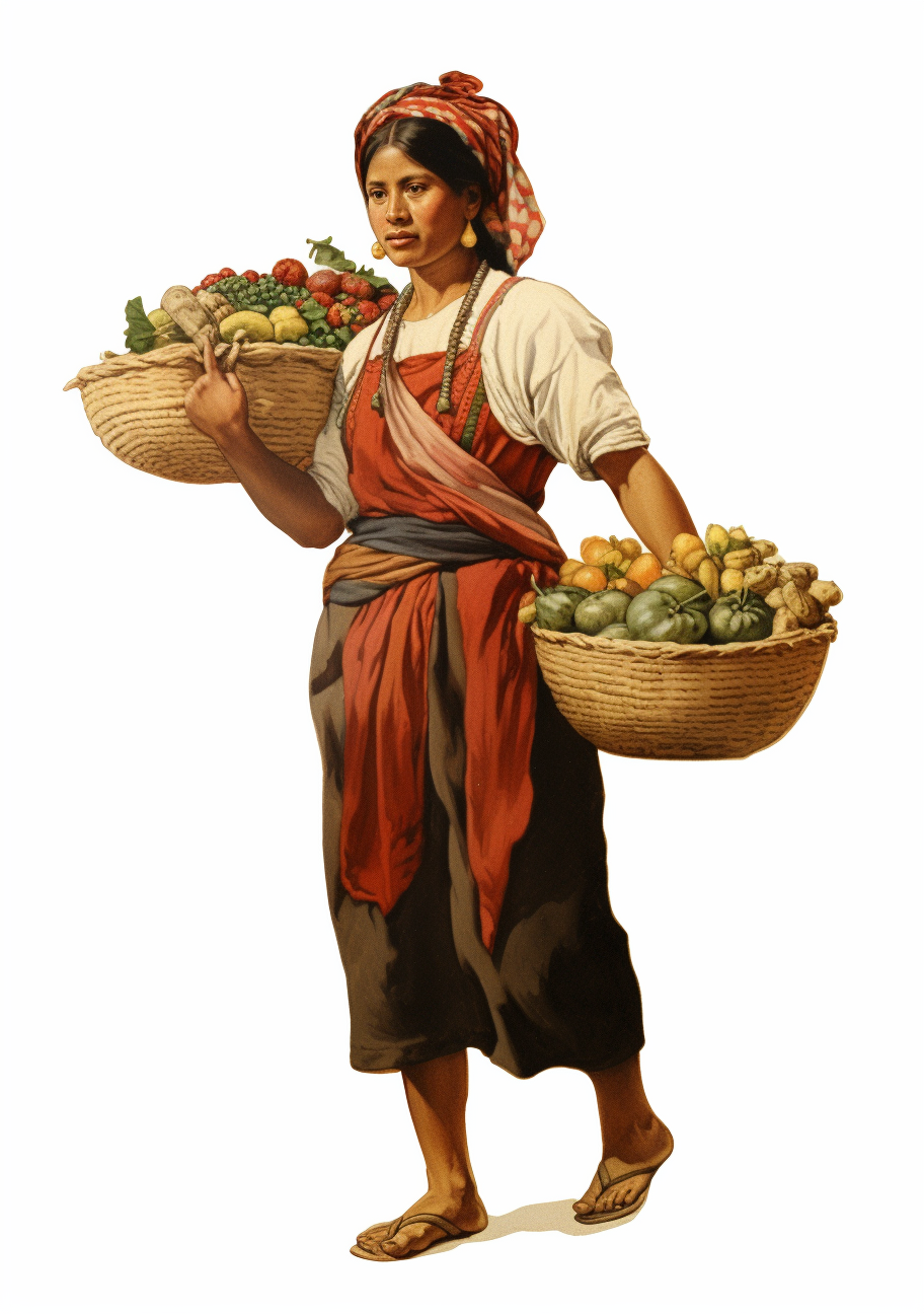 Mayan Woman Carrying Food to Market