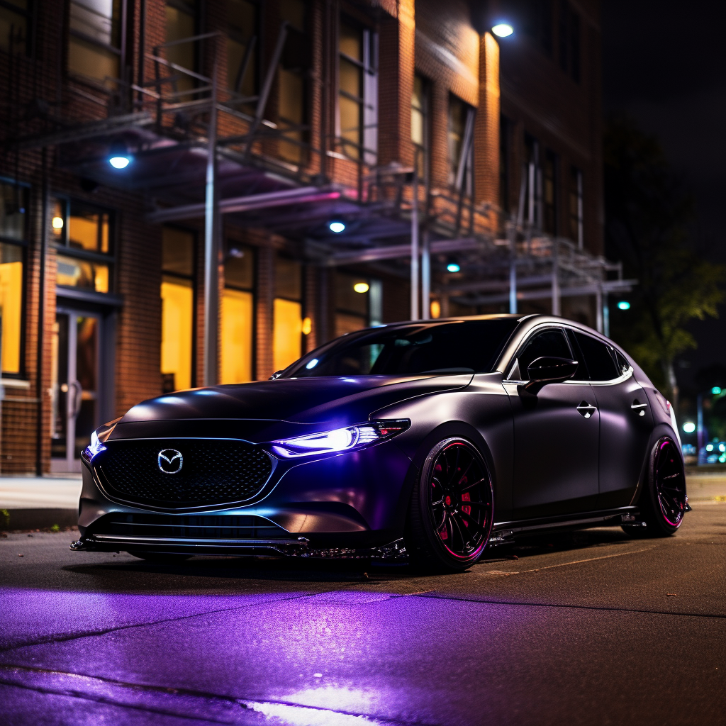 2020 Mazda 3 Black Hatchback with Custom Body Kit